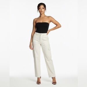 Aritzia Sunday Best White Organic Cotton Cargo Pants | Size 2 |High Rise Utility